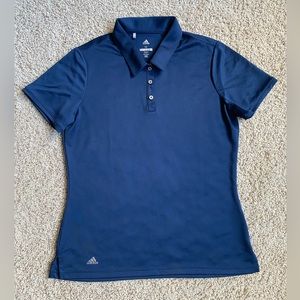 EUC Adidas navy blue short sleeved polo golf shirt